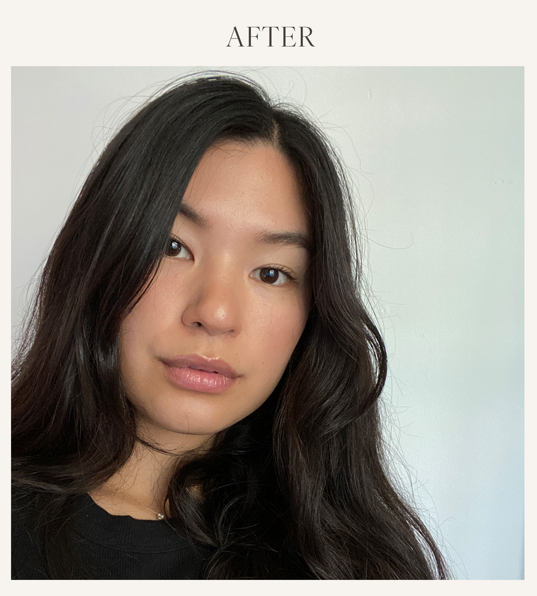 After photo of Natalia Sztyk testing the Dior lip plumper