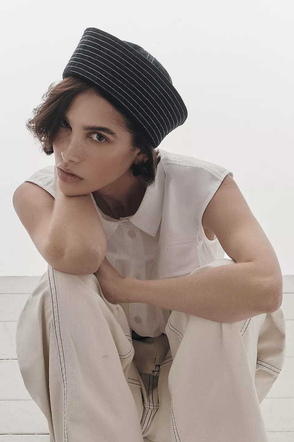 Anthropologie, Denim Sailor Hat