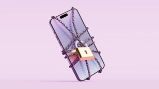 Pink iPhone chained up