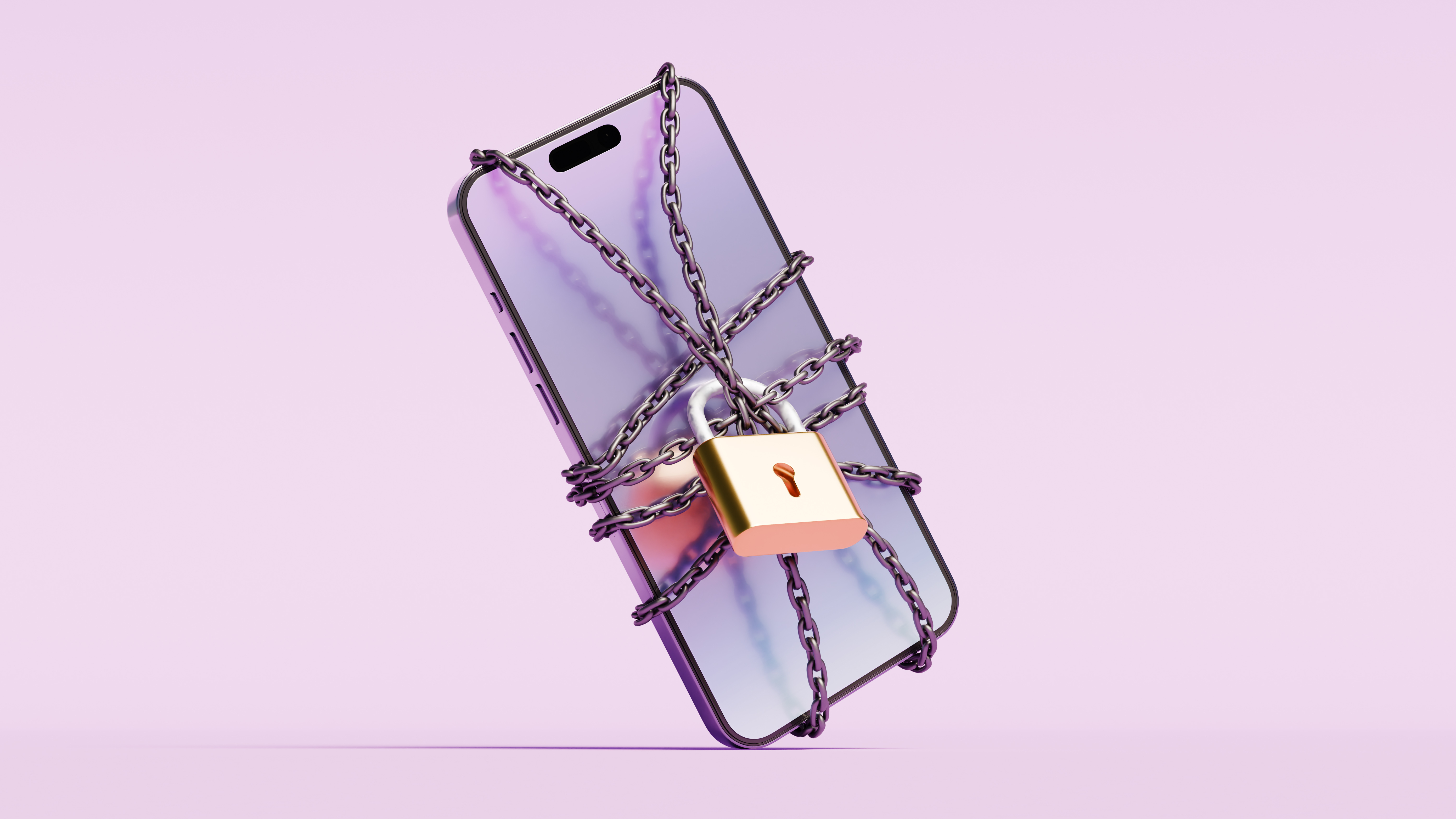 Pink iPhone chained up