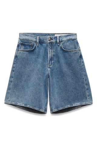 Mckenna High Waist Denim Bermuda Shorts