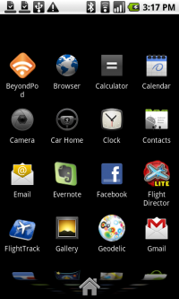 Nexus One app screen