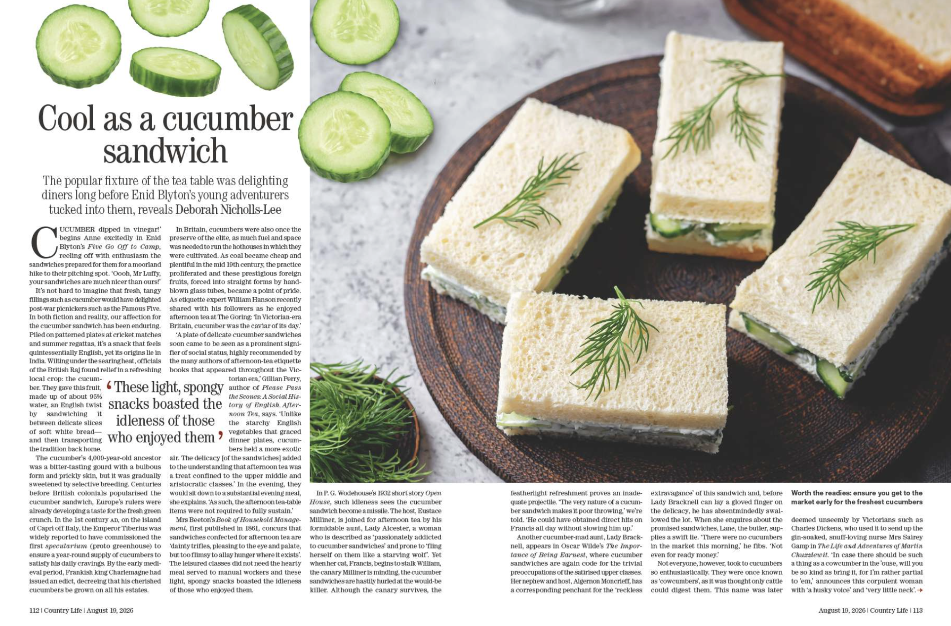 Spreads of Country Life magazine from the August 19 issue