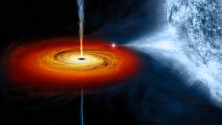 A NASA illustration shows what a system containing a black hole and a star might look like.