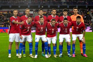 Czech Republic Euro 2024 squad The Czech national football team pose for apicture prior to the friendly football match between Czech Republic and Armenia in Prague, Czech Republic, on March 26, 2024. (Photo by Michal Cizek / AFP) (Photo by MICHAL CIZEK/AFP via Getty Images)