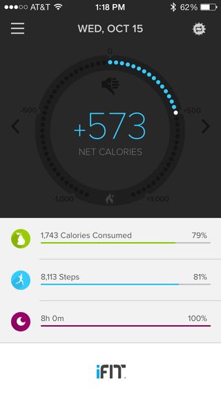 The iFit Active tracks daily steps, sleep and calorie intake.