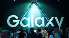 Samsung Galaxy Unpacked 2023 &ndash; crowd near a Galaxy sign at the event