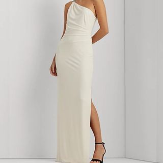 white asymmetric dress