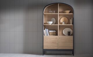 Pinch showed its most recent launches, including this ’Emil’ dresser. A large round topped dresser with four levels for storage.