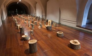 Different seating arrangement made of wood