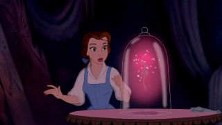 Belle and the enchanted rose in Beauty and the Beast