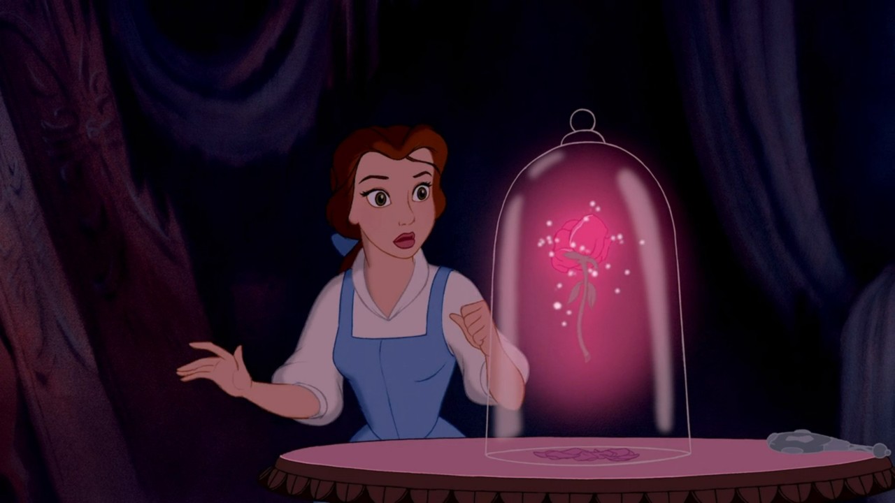 Belle and the Enchanted Rose in Beauty and the Beast