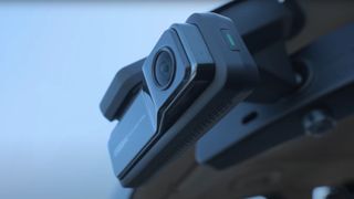 The Miofive 4K dash cam mounted on a car windhshield