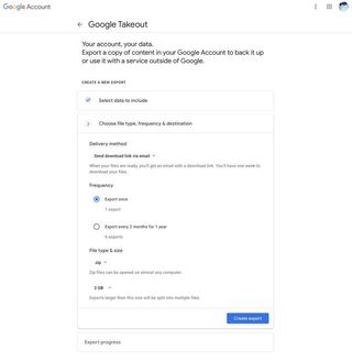 Google Takeout step 6