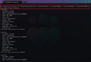 Command Prompt check logs