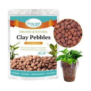 clay pebbles from Amazon on white background