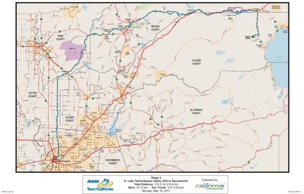 Amgen Tour of California - Stage 2 Map