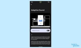 A screenshot of the Adaptive Sound option taken on the Google Pixel 6