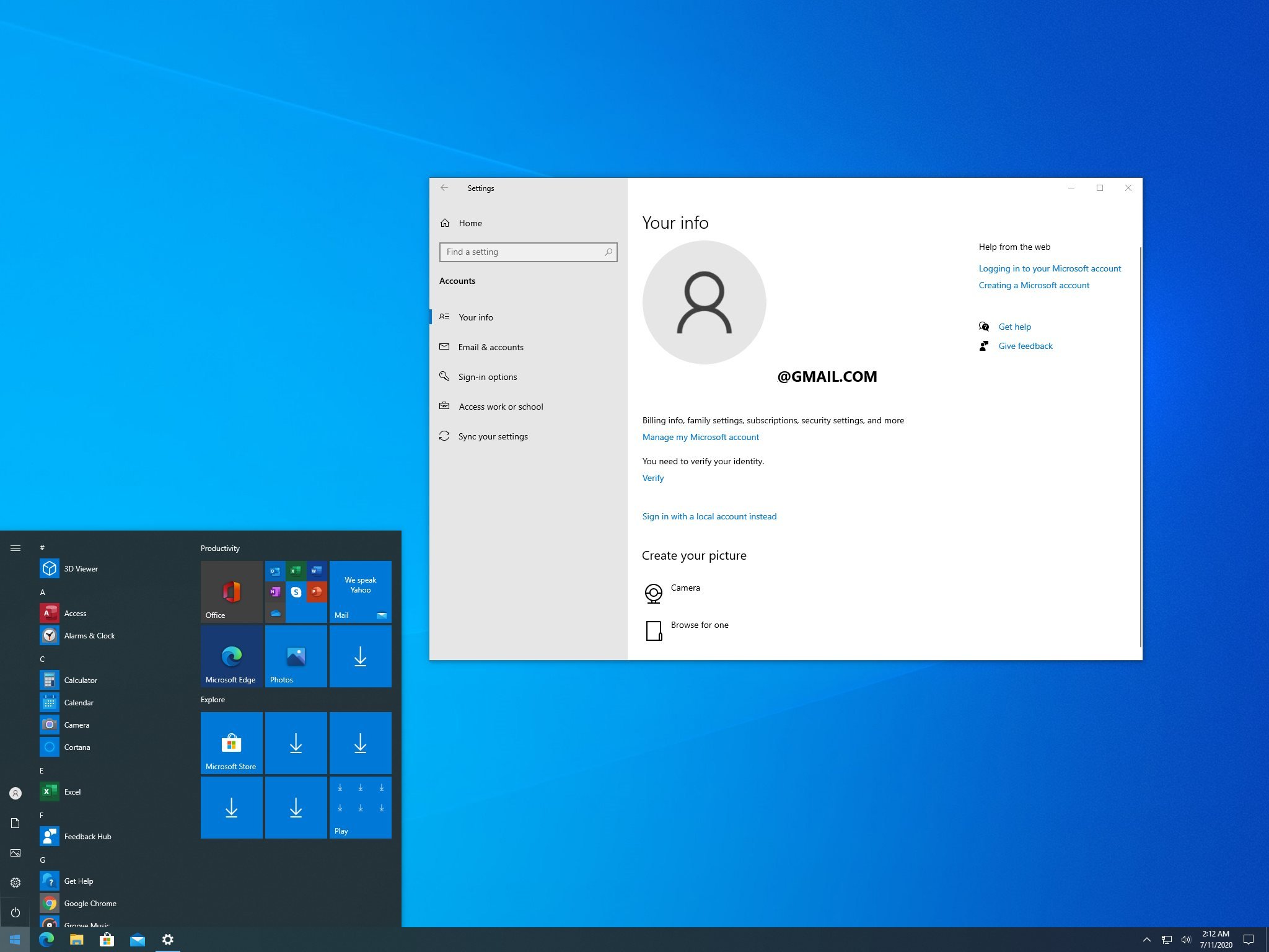 Syncing Microsoft account settings in Windows 10