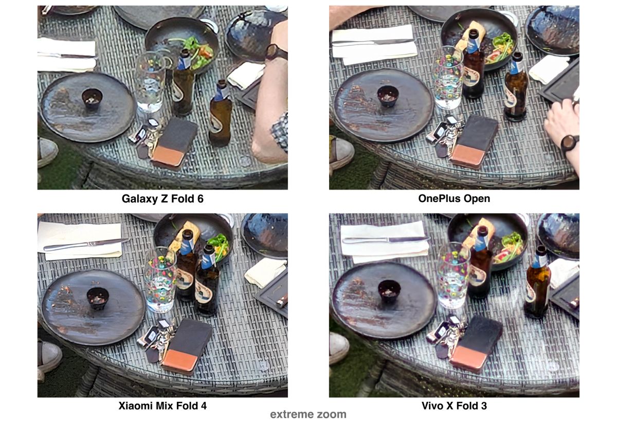 Photos captured on the Samsung Galaxy Z Fold 6, OnePlus Open, Xiaomi Mix Fold 4 and Vivo X Fold 3 Pro
