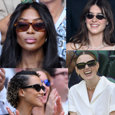 Collage of celebrities who attended the final day of wimbledon.