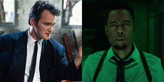 Quentin Tarantino in Reservoir Dogs and Chris Rock in Spiral: From the Book of Saw, pictured side by side.