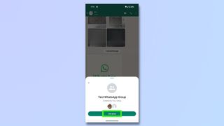 screenshot showing how to rejoin a group chat on WhatsApp - join group