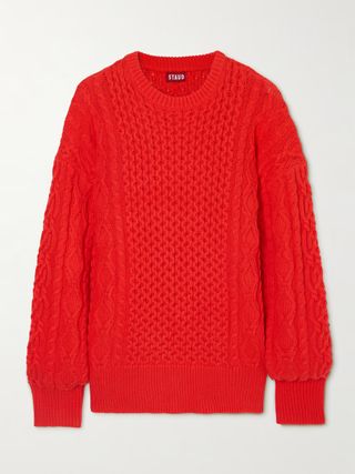 Tracy Oversized Cable-Knit Cotton-Blend Sweater