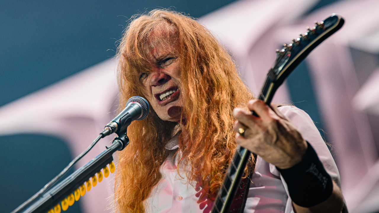 Dave Mustaine onstage with Megadeth in 2026