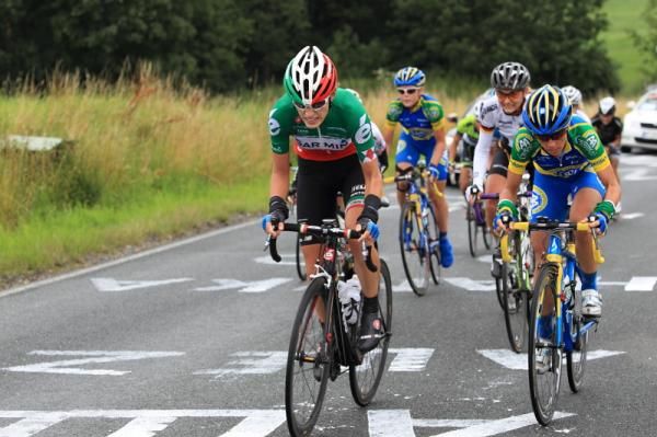 In the lead group which splintered were Noemi Cantele (Garmin-Cervelo) and Trixi Worrack (AA Drink)