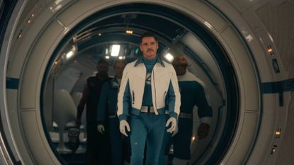 Pedro Pascal as Reed Richards with the Fantastic Four and Thor in Avengers: Doomsday