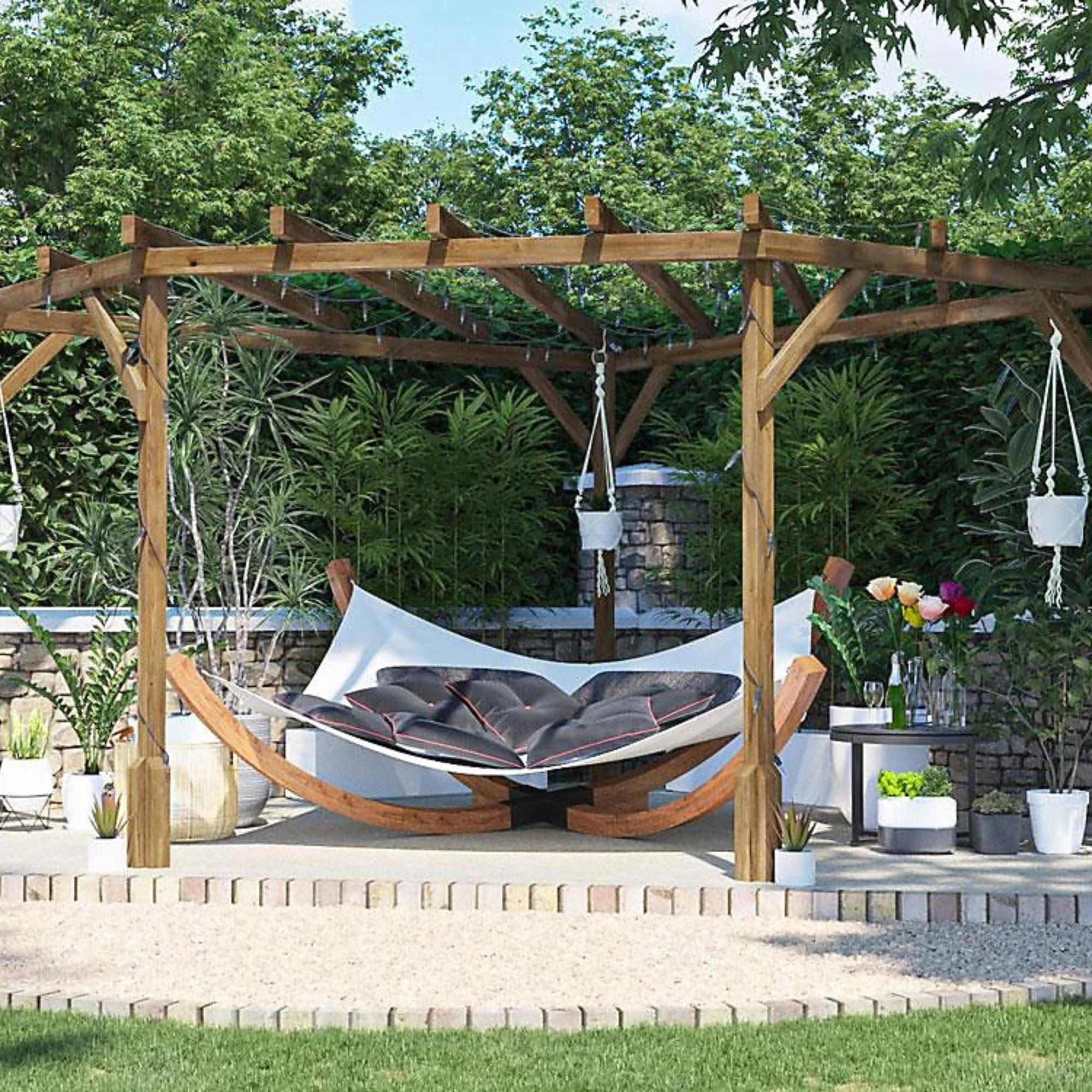 Dunster House Wooden Corner Pergola Kit 3m x 3m