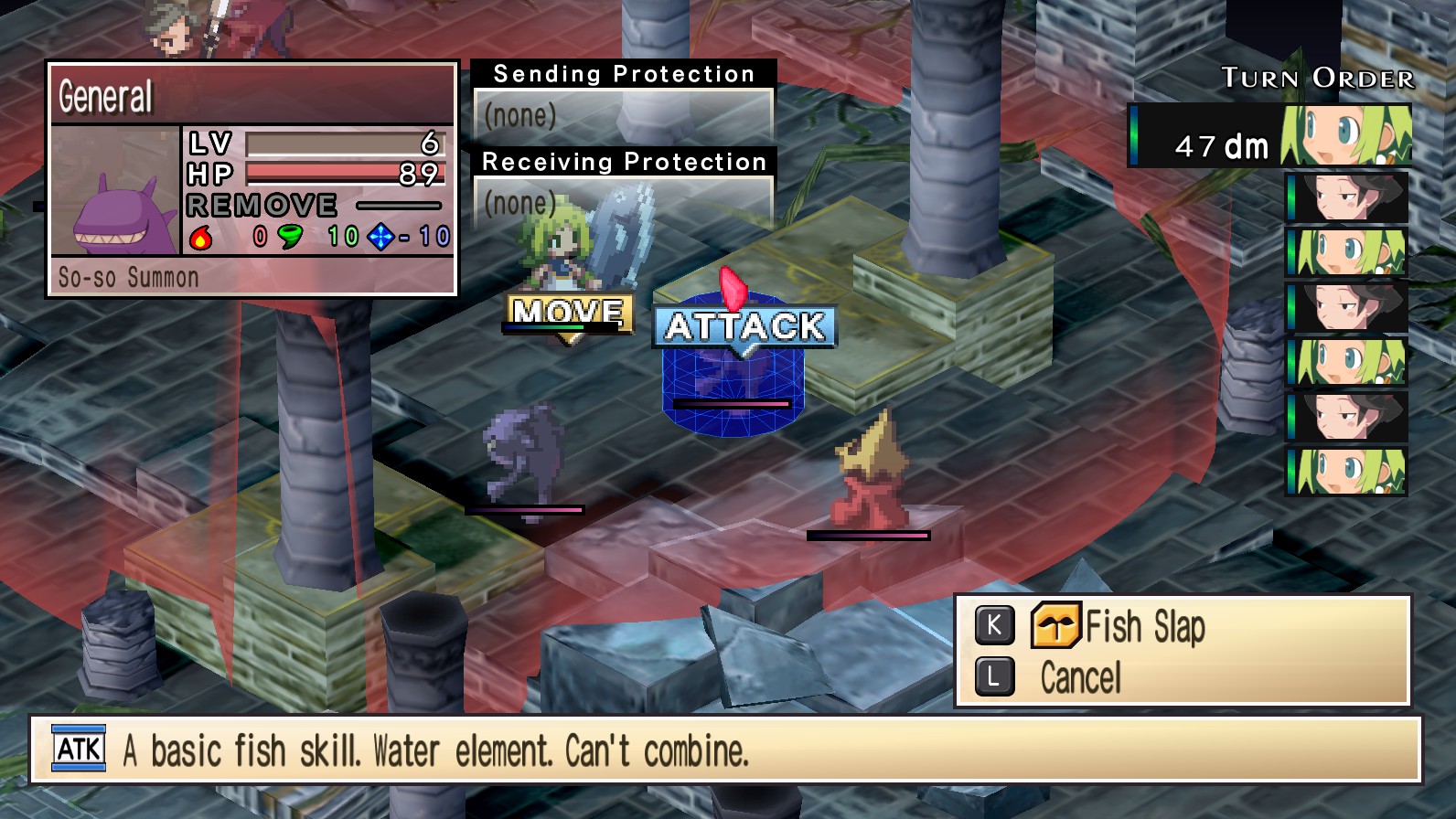 Best JRPGs - In Phantom Brave PC, the player prepares to attack a summoned enemy with a 