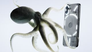 An octopus admiring the Nothing Phone 2