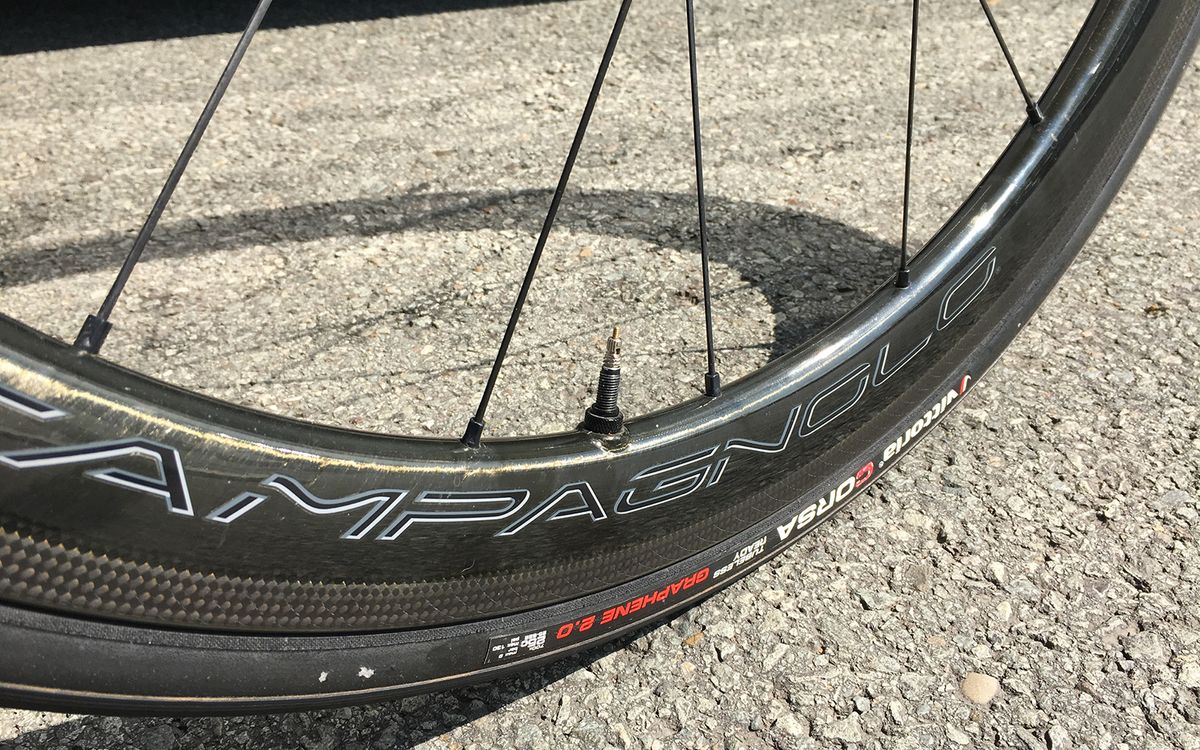 Dan Martin has raced with tubeless Vittoria tyres paired with his Campagnolo Bora WTO wheels at this year's race