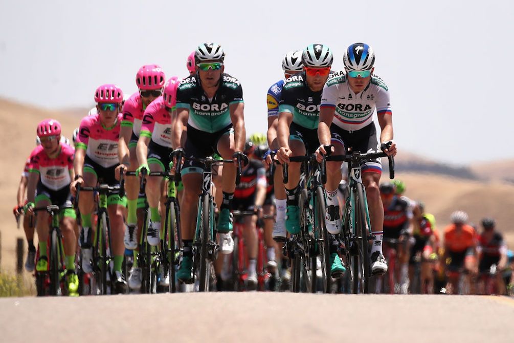 Juraj Sagan and his Bora-Hansgrohe teammates tried to set Peter Sagan up for the win at Laguna Seca on stage 3 of the 2018 Tour of California