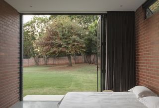 bedroom with outdoor view
