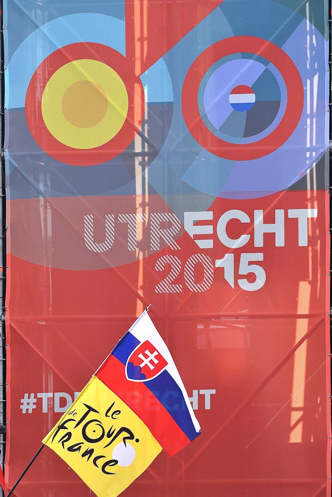 Signs of the Tour are everywhere in Utrecht.
