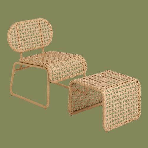 Habitat , Global Accent Chair and Footstool