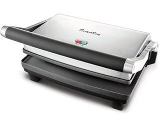 Hamilton Beach 1400-Watt Panini Press Gourmet Sandwich Maker - Chrome,  Black 