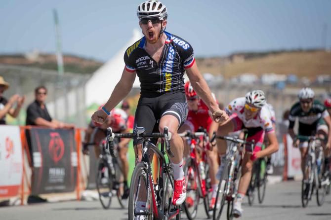Daniel Holloway (Mike's Bikes) claims the win in the final stage of the Sea Otter Classic pro stage race on Sunday in yet another win for the scrappy NorCal amateur team.