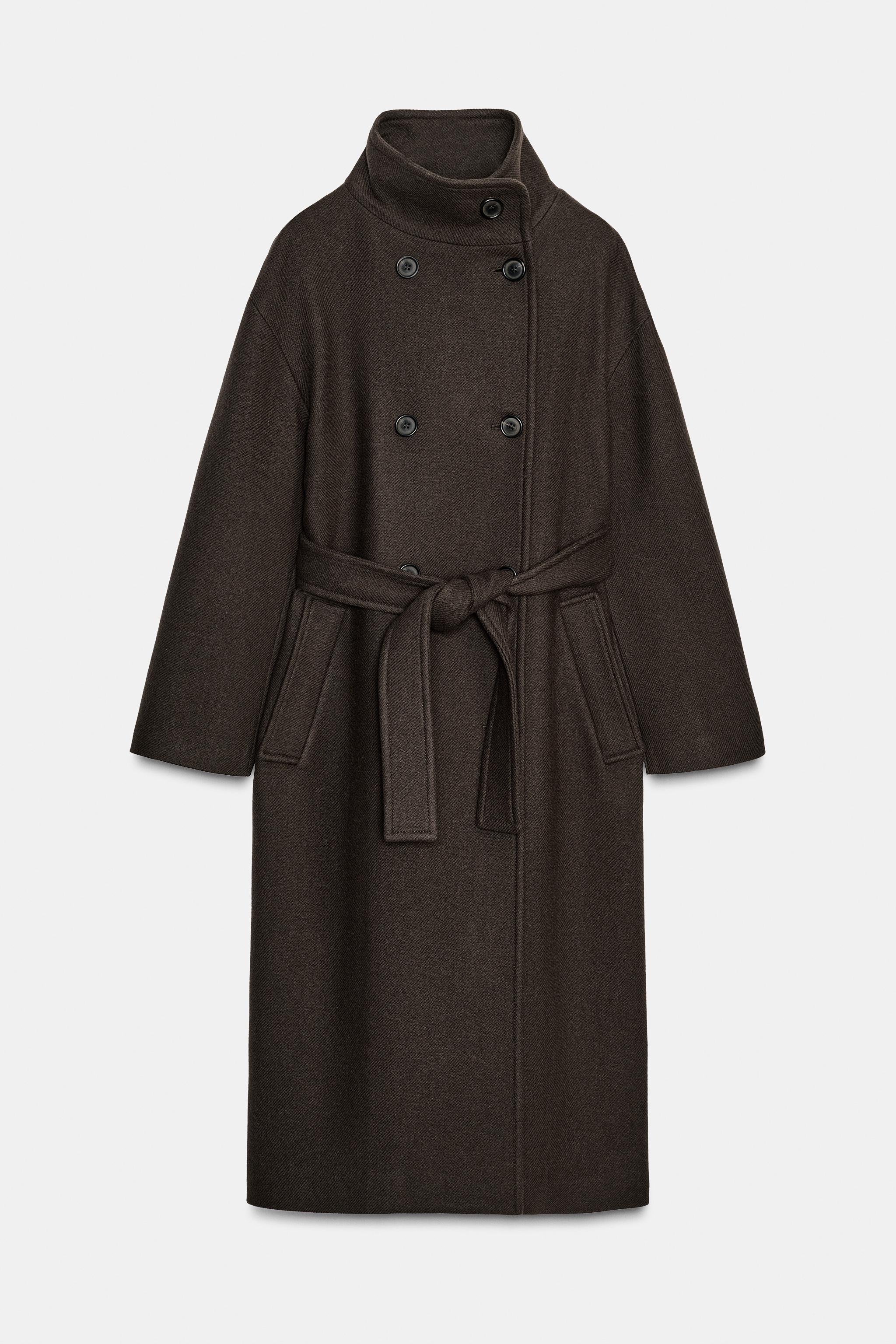 Oversized Wool Blend Coat Zw Collection