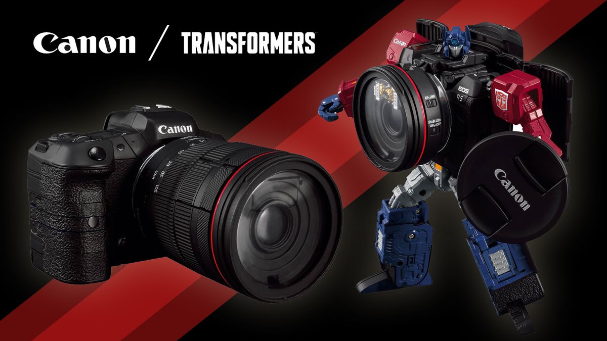 Canon x Transformers! This Canon EOS R5 turns into Optimus Prime