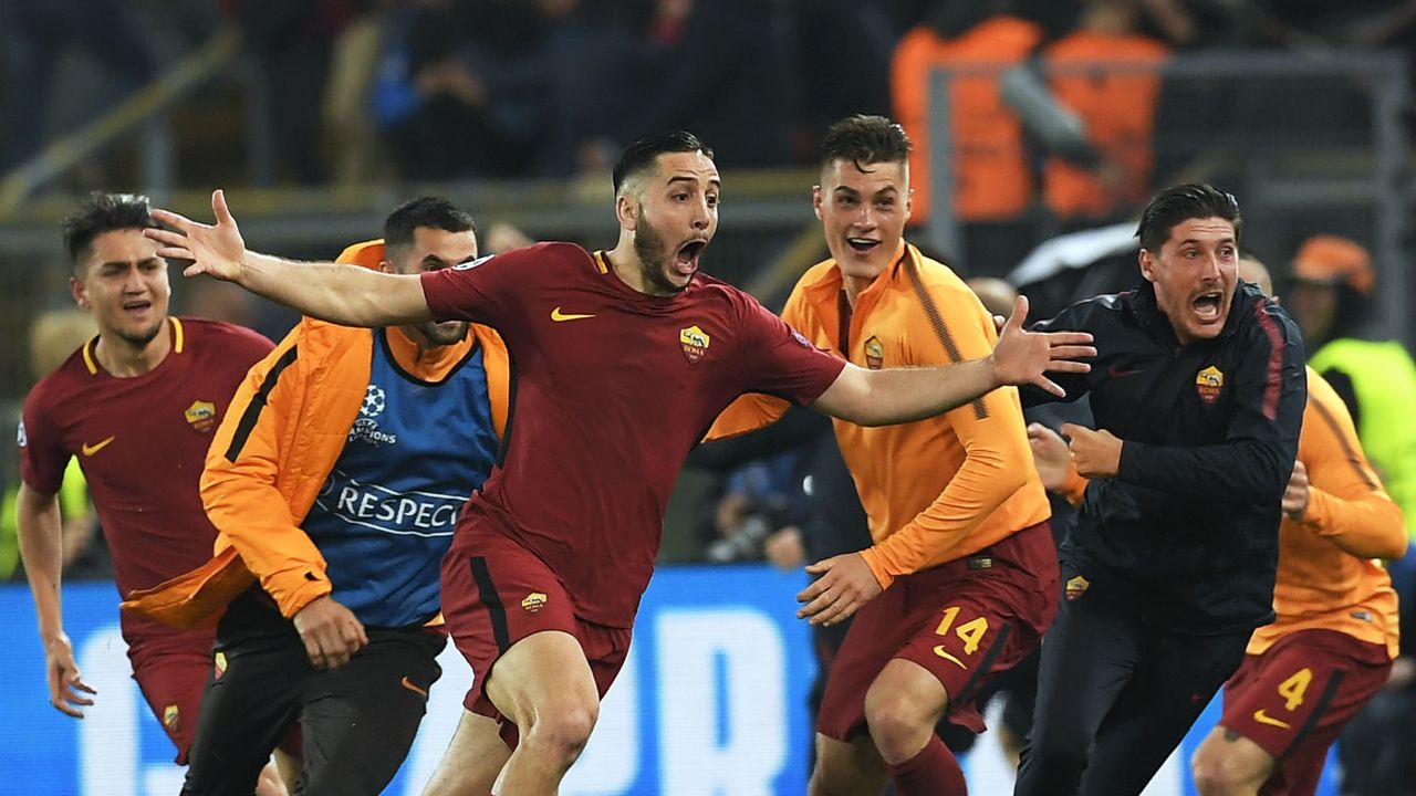 Kostas Manolas goal Roma 3 Barcelona 0 Champions League