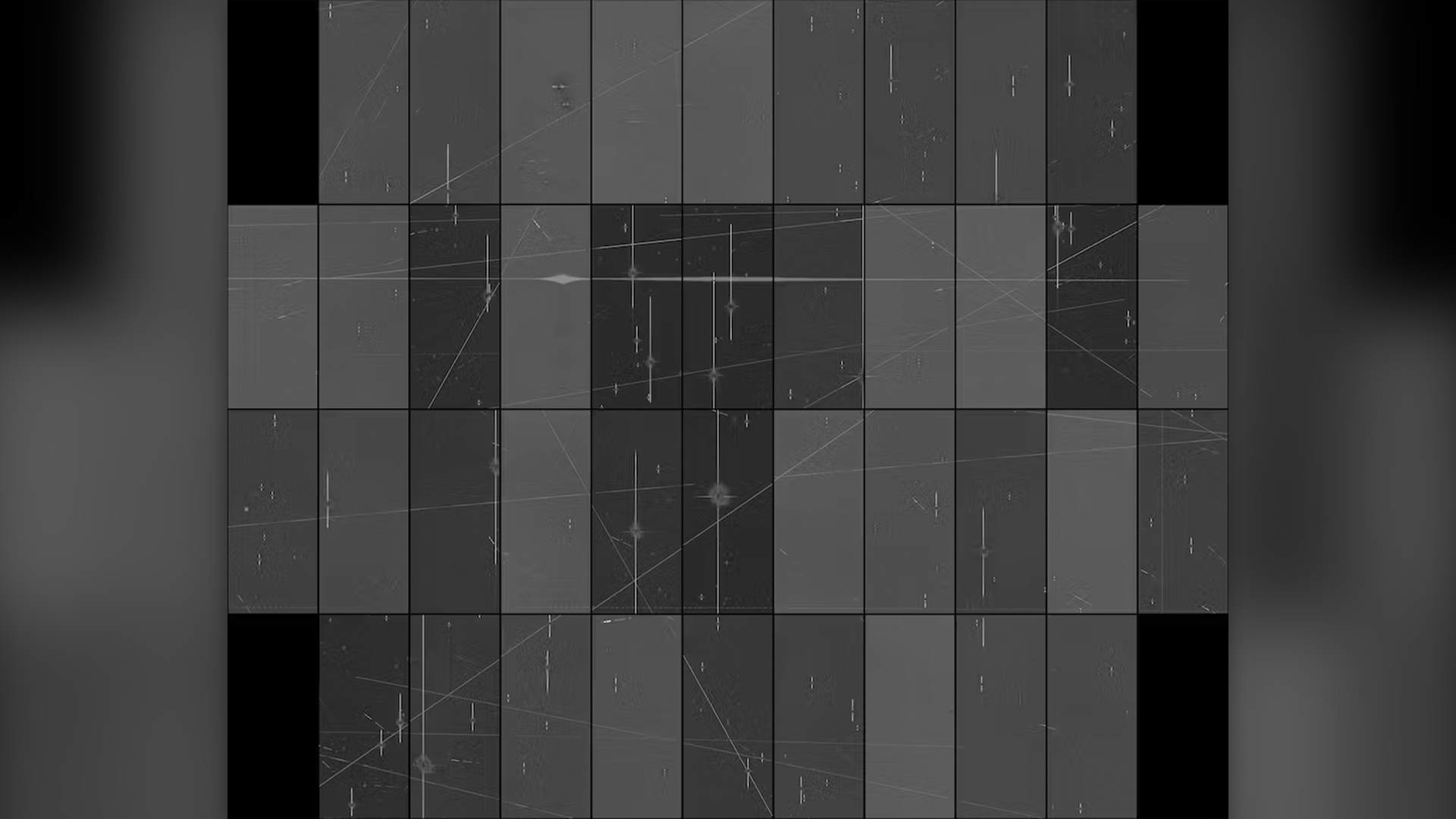 A composite of 29 individual exposures from the Canada-France-Hawaii Telescope on Maunakea, taken in August 2022. The horizontal and diagonal white lines are bright satellites that unexpectedly flew through the field of view during observations, covering any objects behind them.