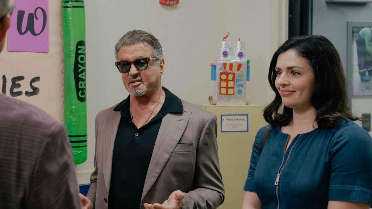 Sylvester Stallone and Tatiana Zappardino in Tulsa King