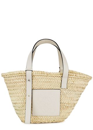 Medium Raffia Basket Bag