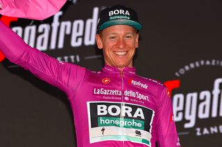 Pascal Ackermann (Bora-Hansgrohe) was second on the day but leads the points classification after stage 18 at the Giro d'Italia