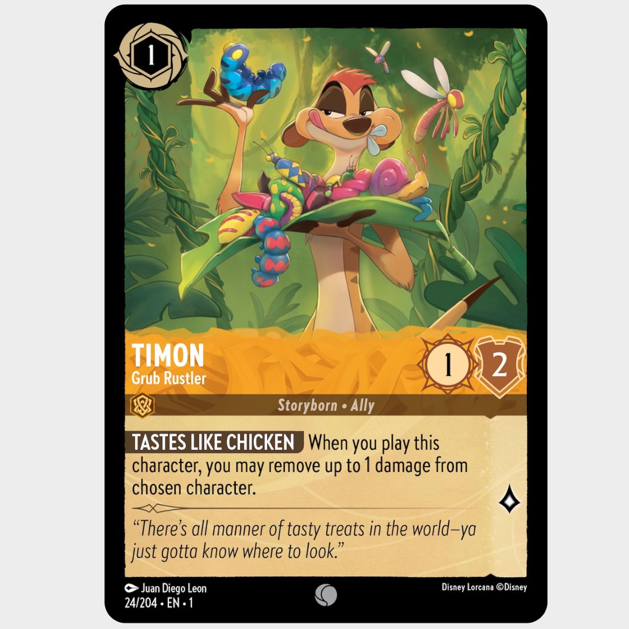 Disney Lorcana cards on a plain background