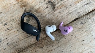 Beats Powerbeats Pro ear bud, Apple AirPods Pro 2 ear bud and Beats Fit Pro ear bud